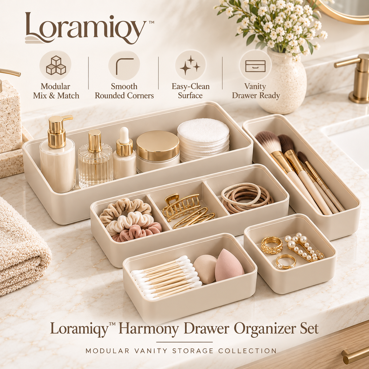 Loramiqy™ Harmony Drawer Organizer Set