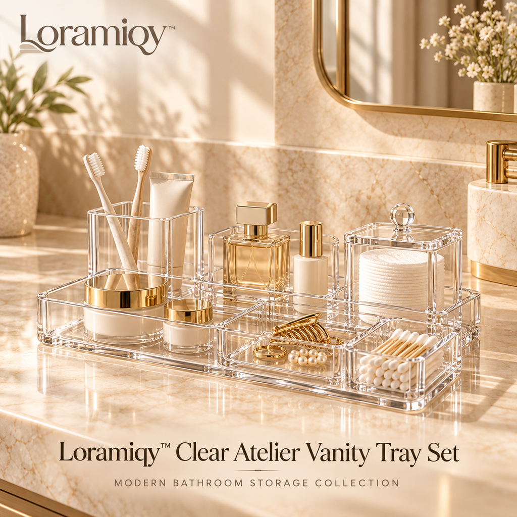 Loramiqy™ Clear Atelier Vanity Tray Set