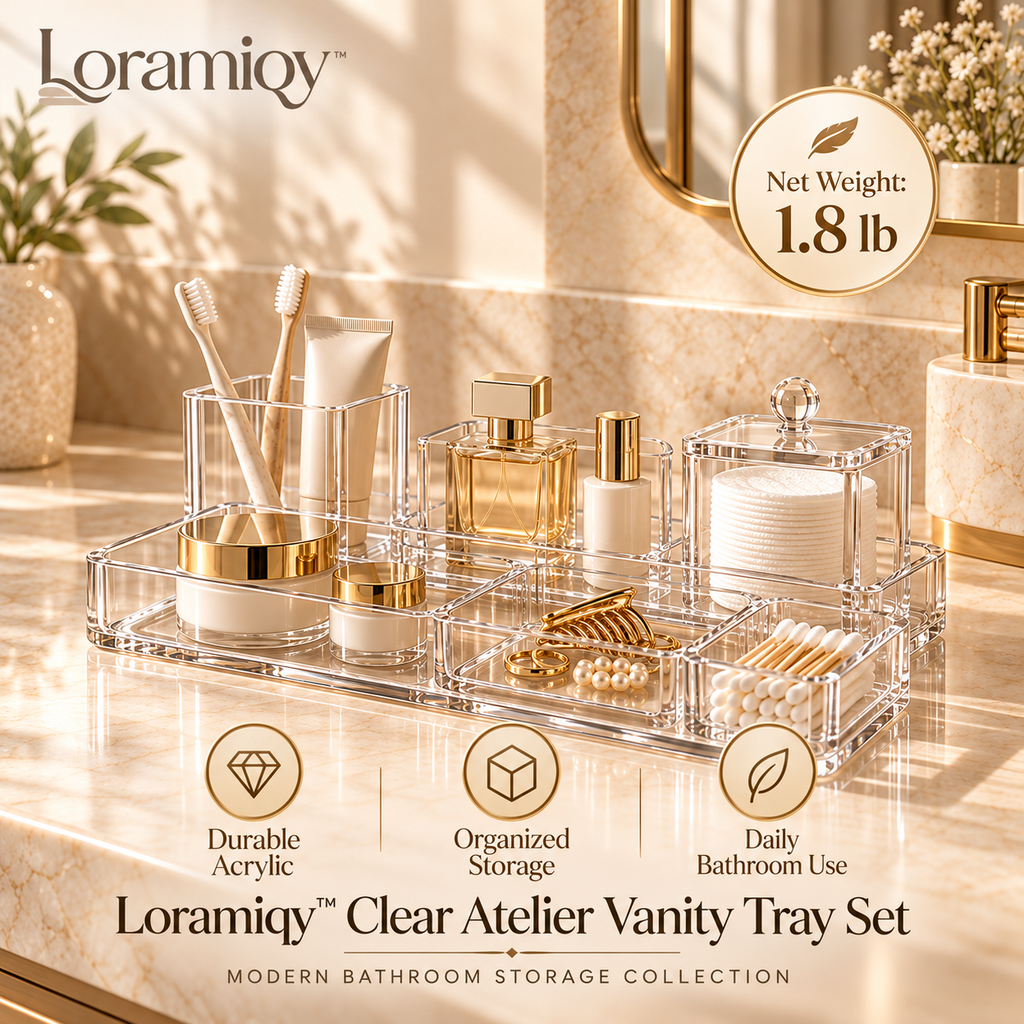 Loramiqy™ Clear Atelier Vanity Tray Set