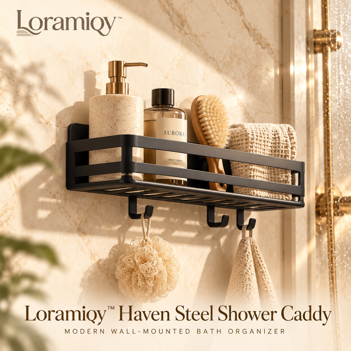 Loramiqy™ Haven Steel Shower Caddy