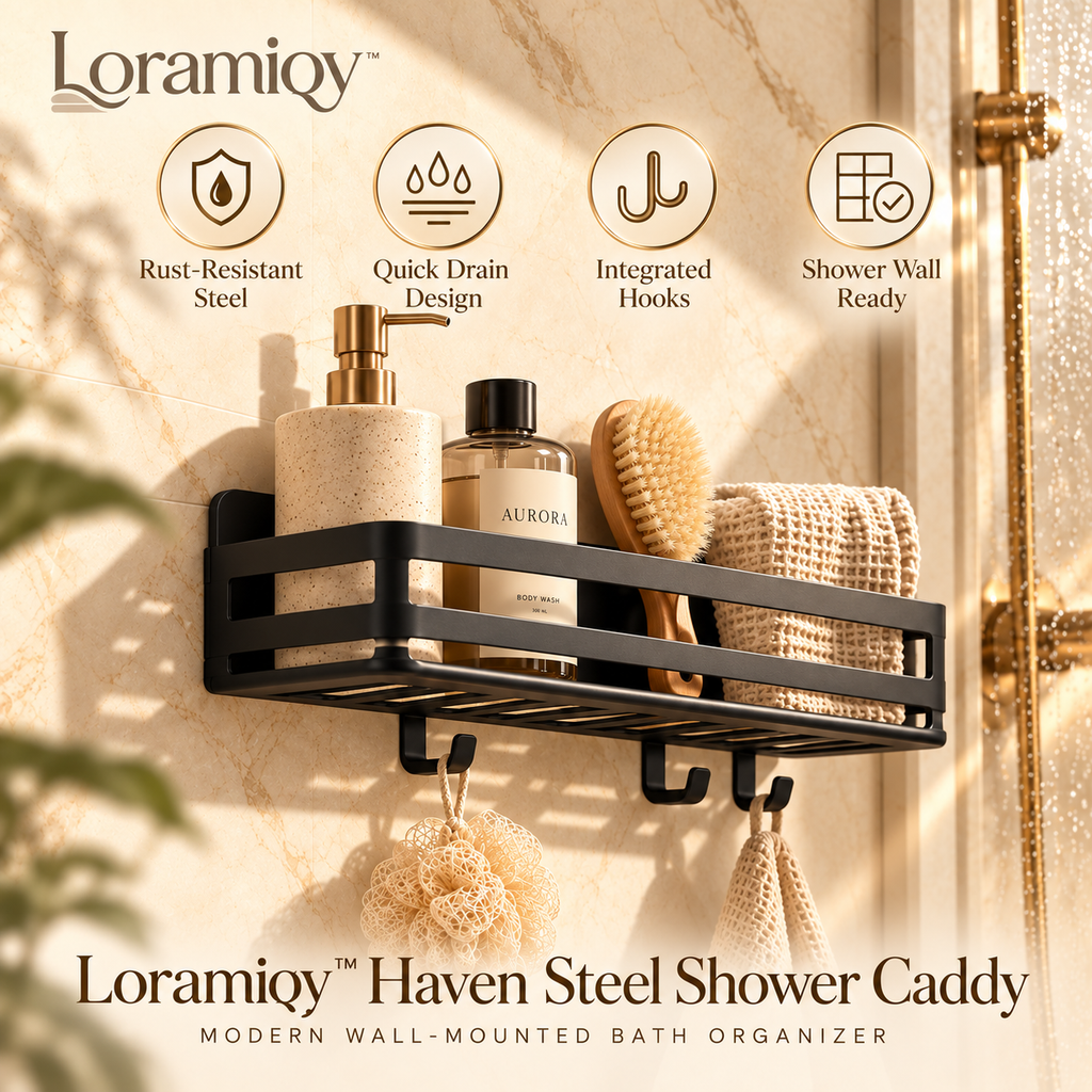 Loramiqy™ Haven Steel Shower Caddy