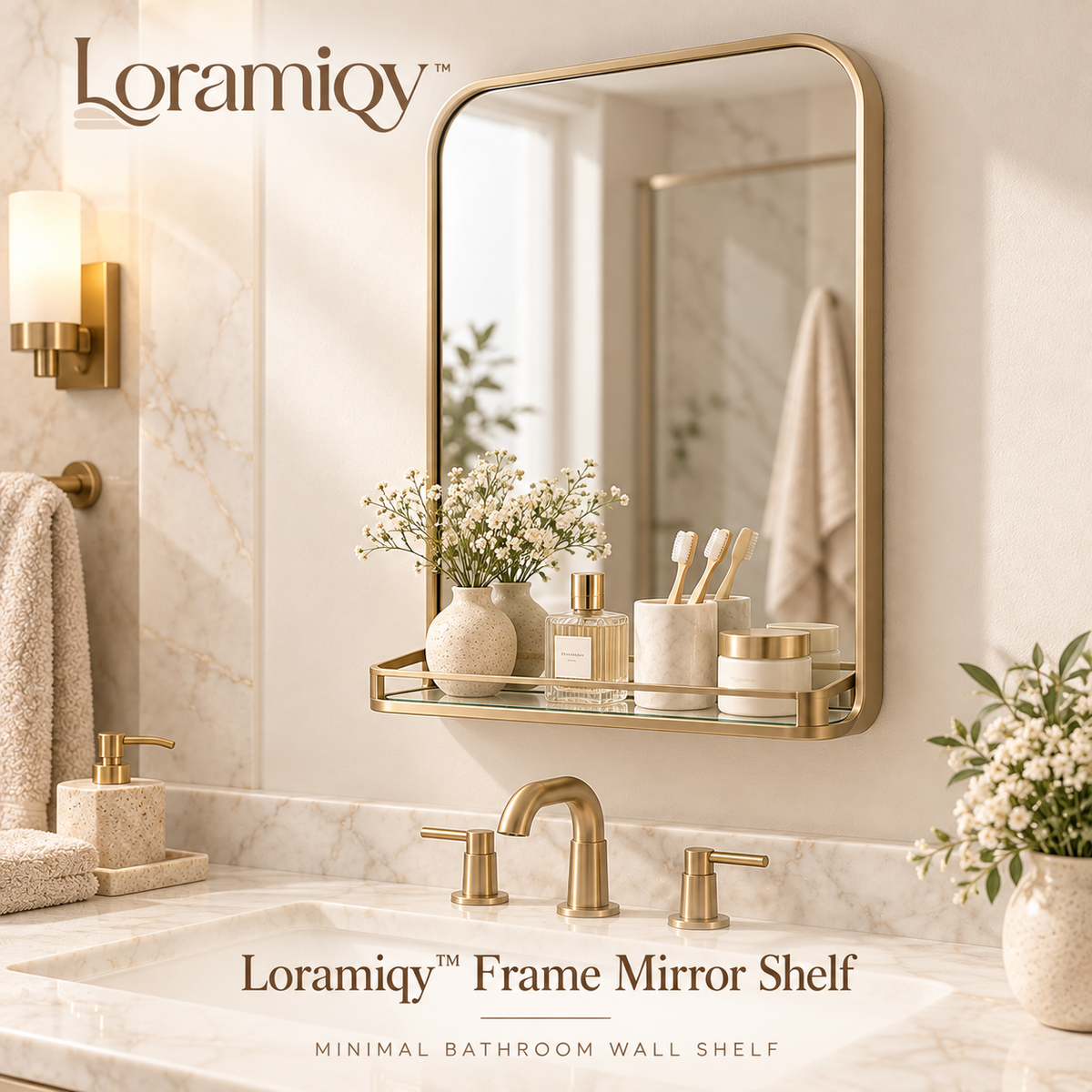 Loramiqy™ Frame Mirror Shelf