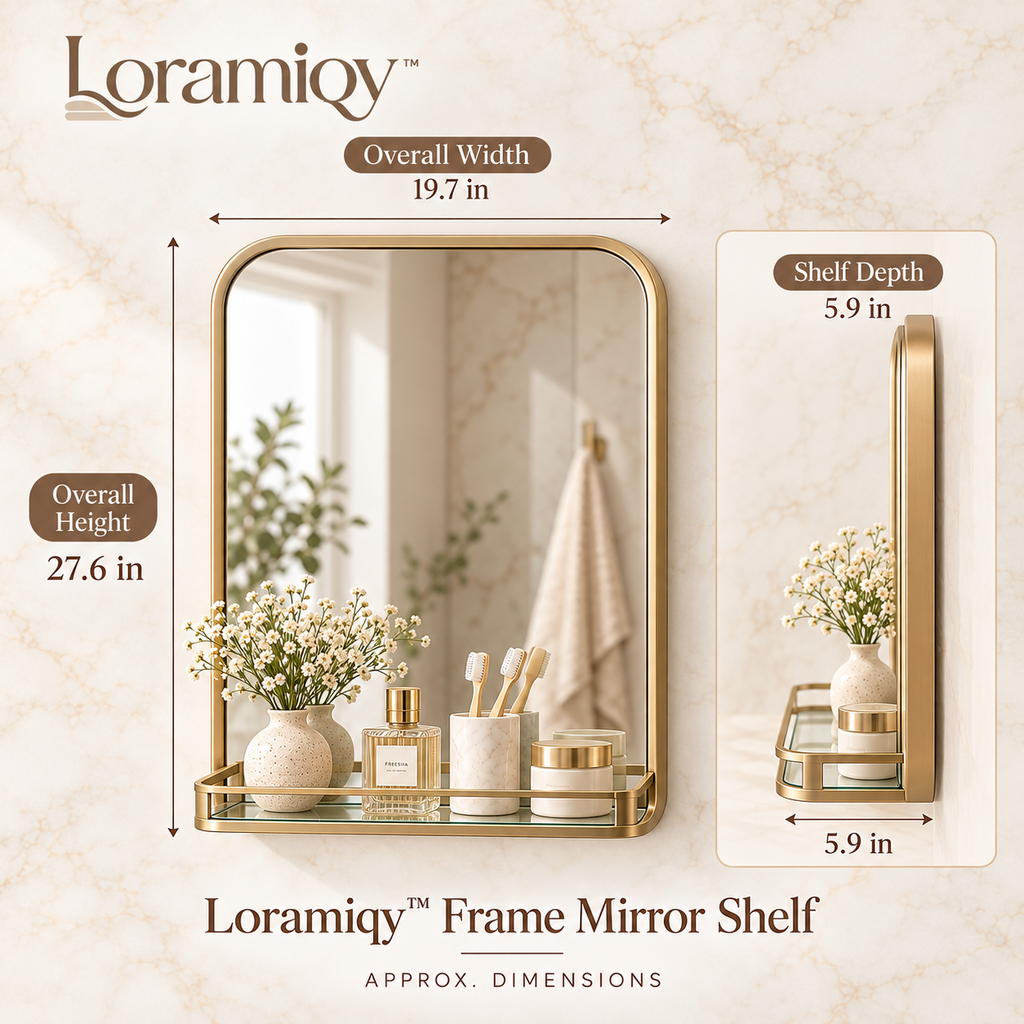 Loramiqy™ Frame Mirror Shelf
