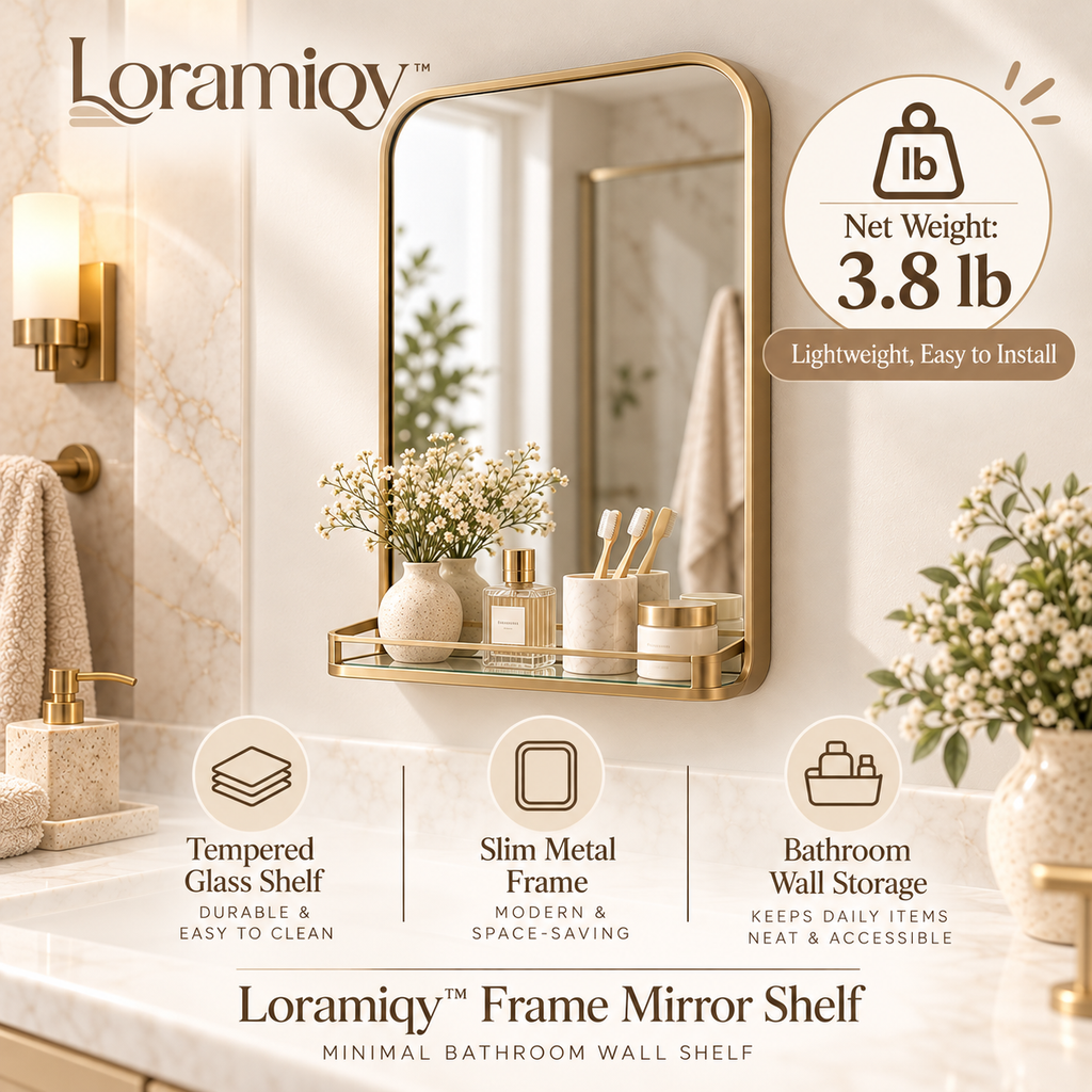 Loramiqy™ Frame Mirror Shelf