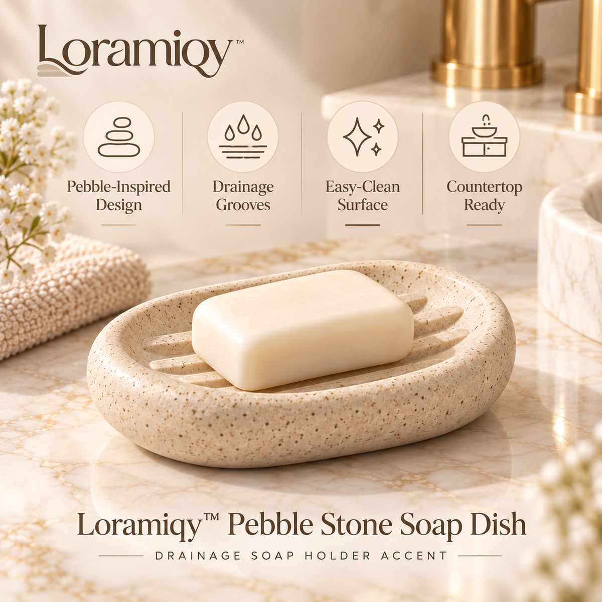 Loramiqy™ Pebble Stone Soap Dish