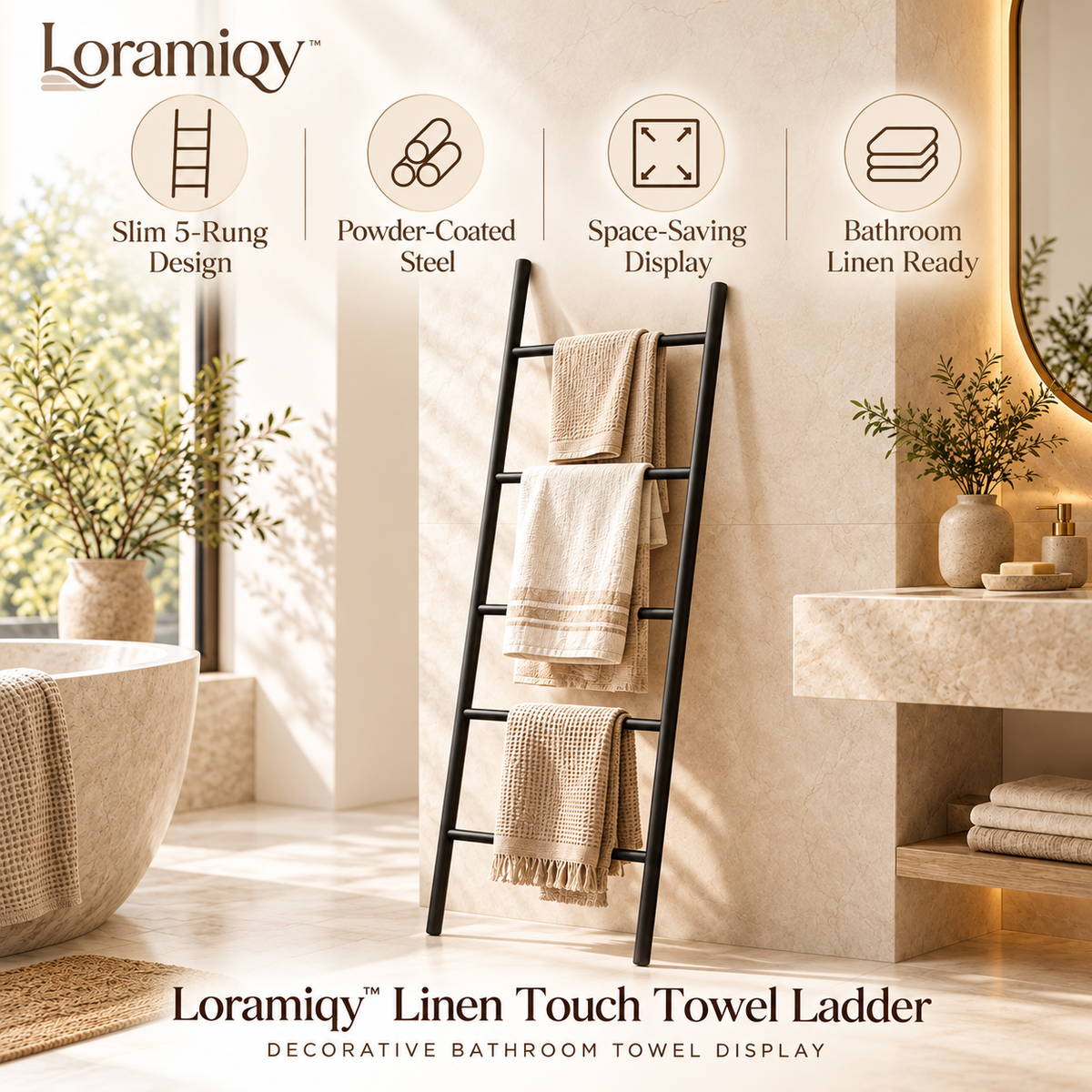 Loramiqy™ Linen Touch Towel Ladder