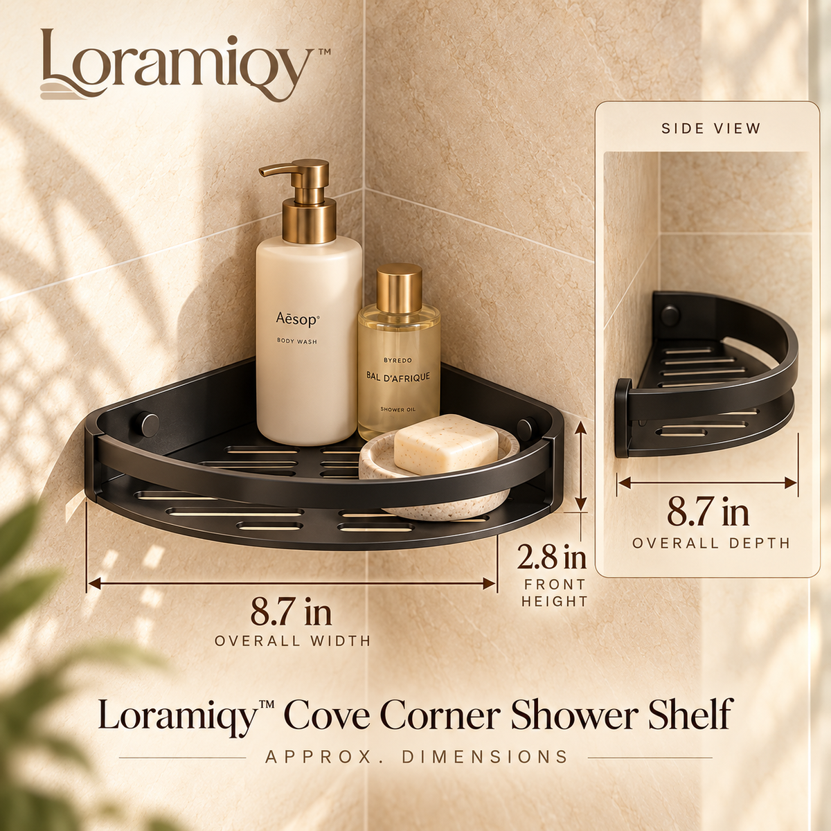 Loramiqy™ Cove Corner Shower Shelf