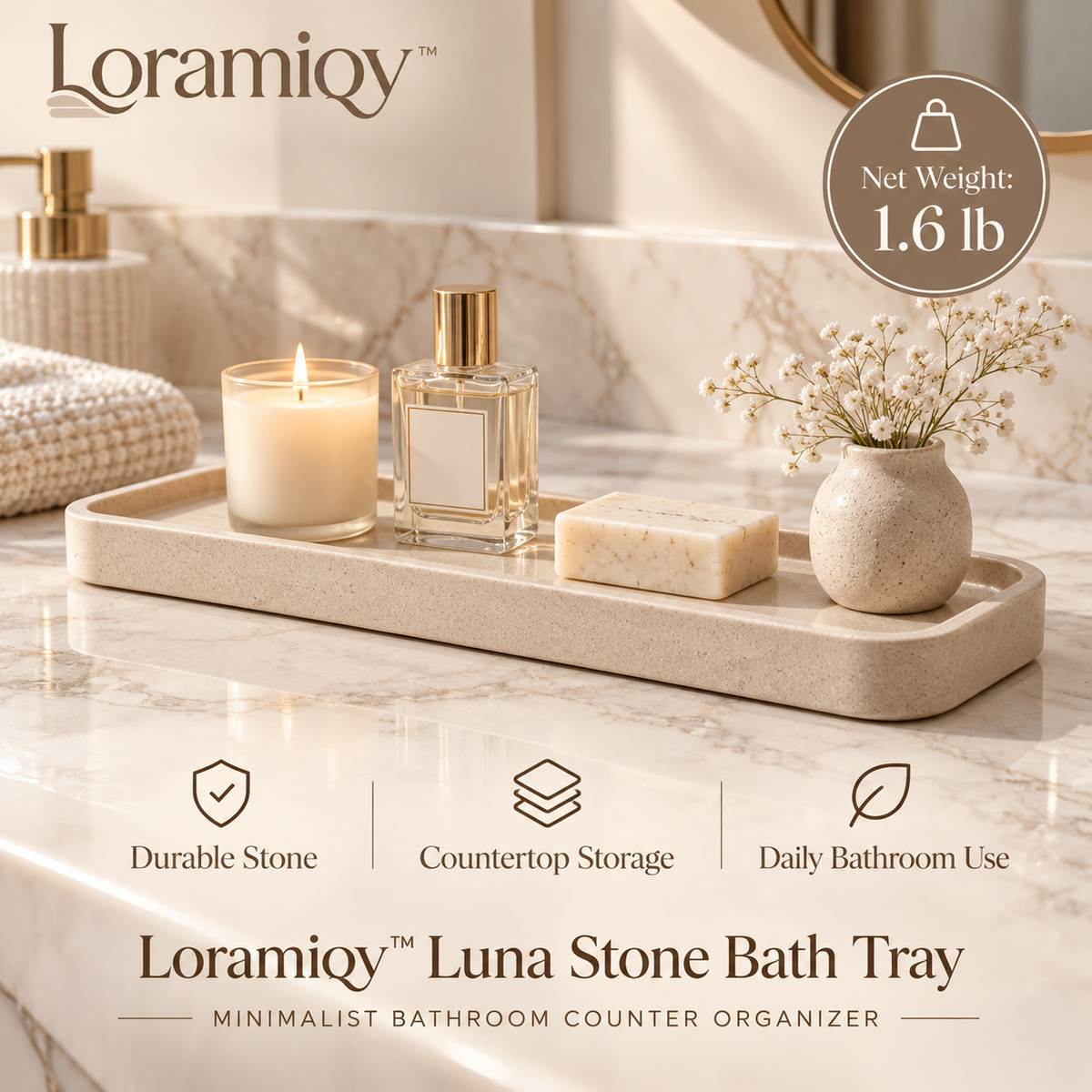 Loramiqy™ Luna Stone Bath Tray