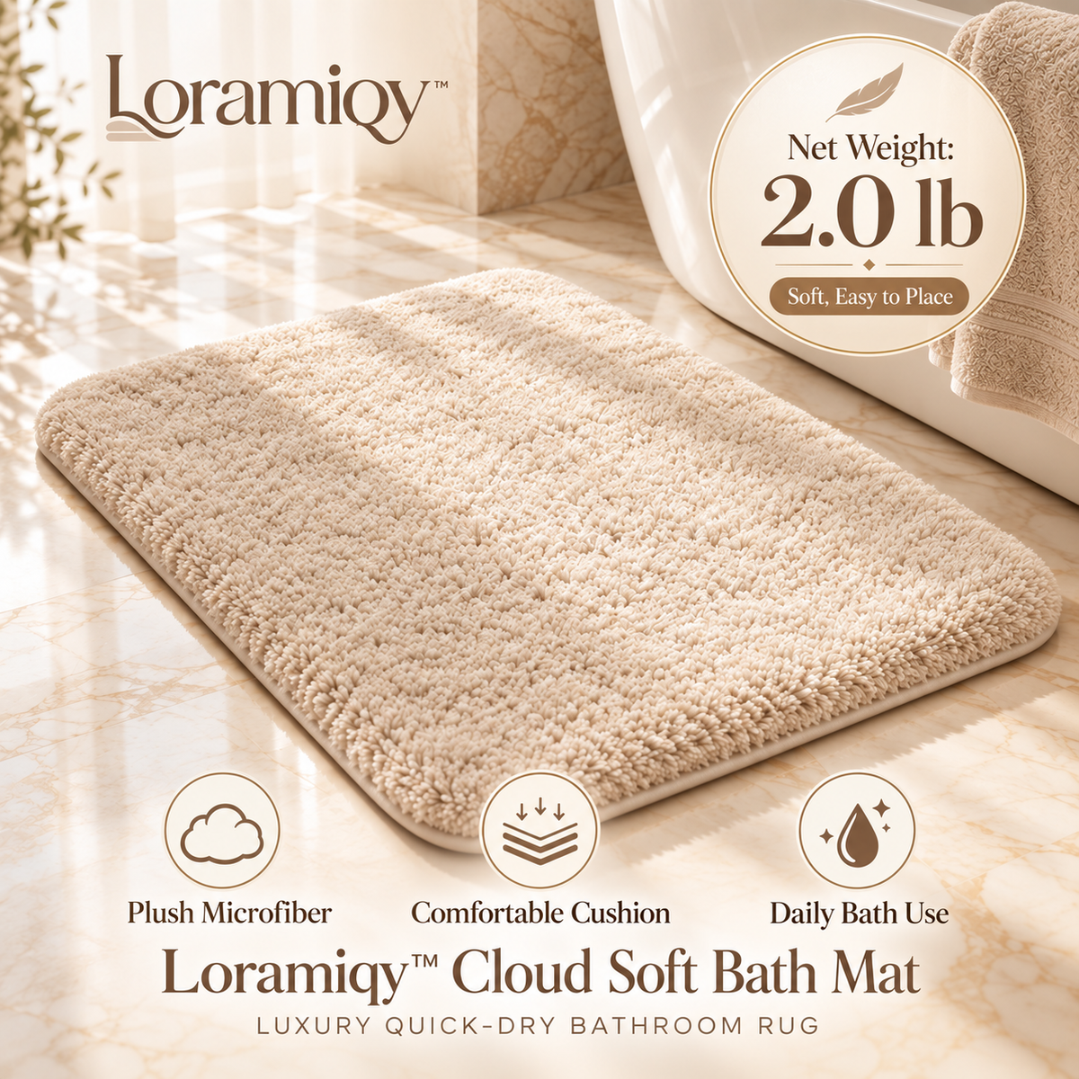 Loramiqy™ Cloud Soft Bath Mat