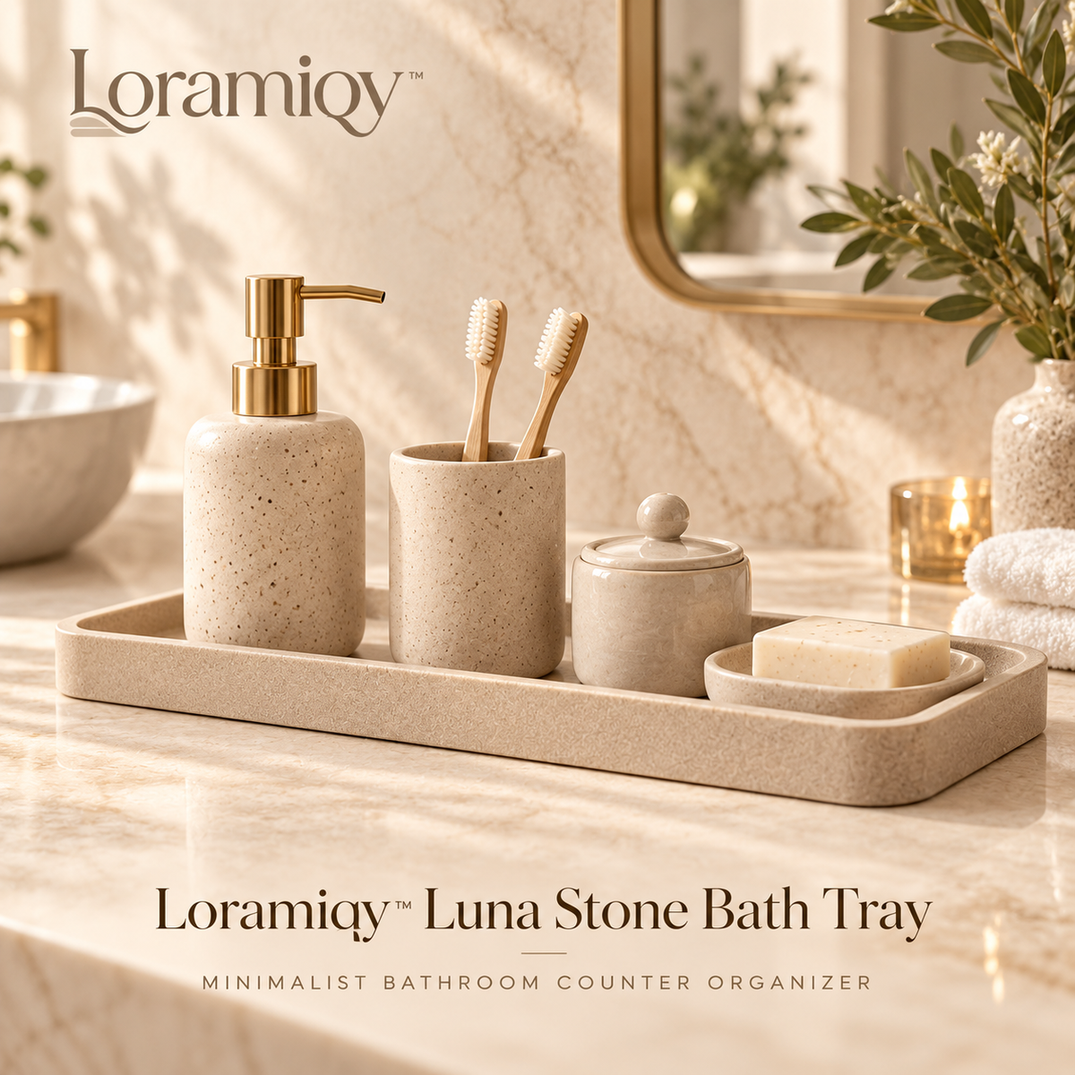 Loramiqy™ Luna Stone Bath Tray